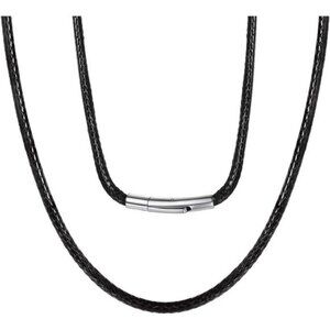 Men Waterproof Braided Leather Necklace Wax Rope Chain, Customize Available